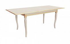 Стол Империал 1500(2000)*900*765 (тон слон.кость RAL1013 + патина золото) Стол Империал 1500(2000)*900*765 (тон слон.кость RAL1013 + патина золото)